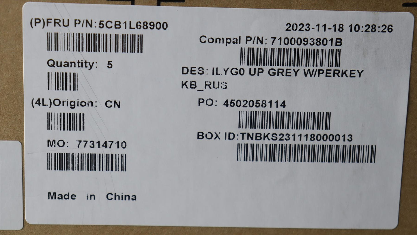 Lenovo Legion S7 16APH8 Keyboard Palmrest Top Cover Russian Silver 5CB1L68900