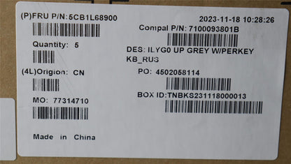 Lenovo Legion S7 16APH8 Keyboard Palmrest Top Cover Russian Silver 5CB1L68900