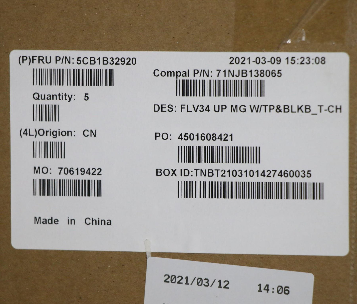 Lenovo Upper Case ASM_TC C 20VD MGBL 5CB1B32920