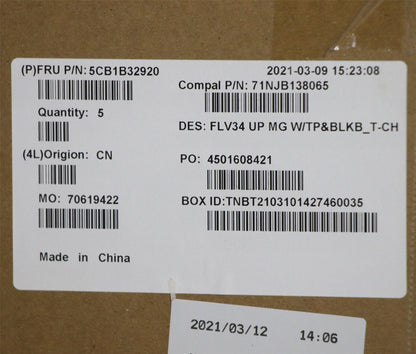 Lenovo Upper Case ASM_TC C 20VD MGBL 5CB1B32920
