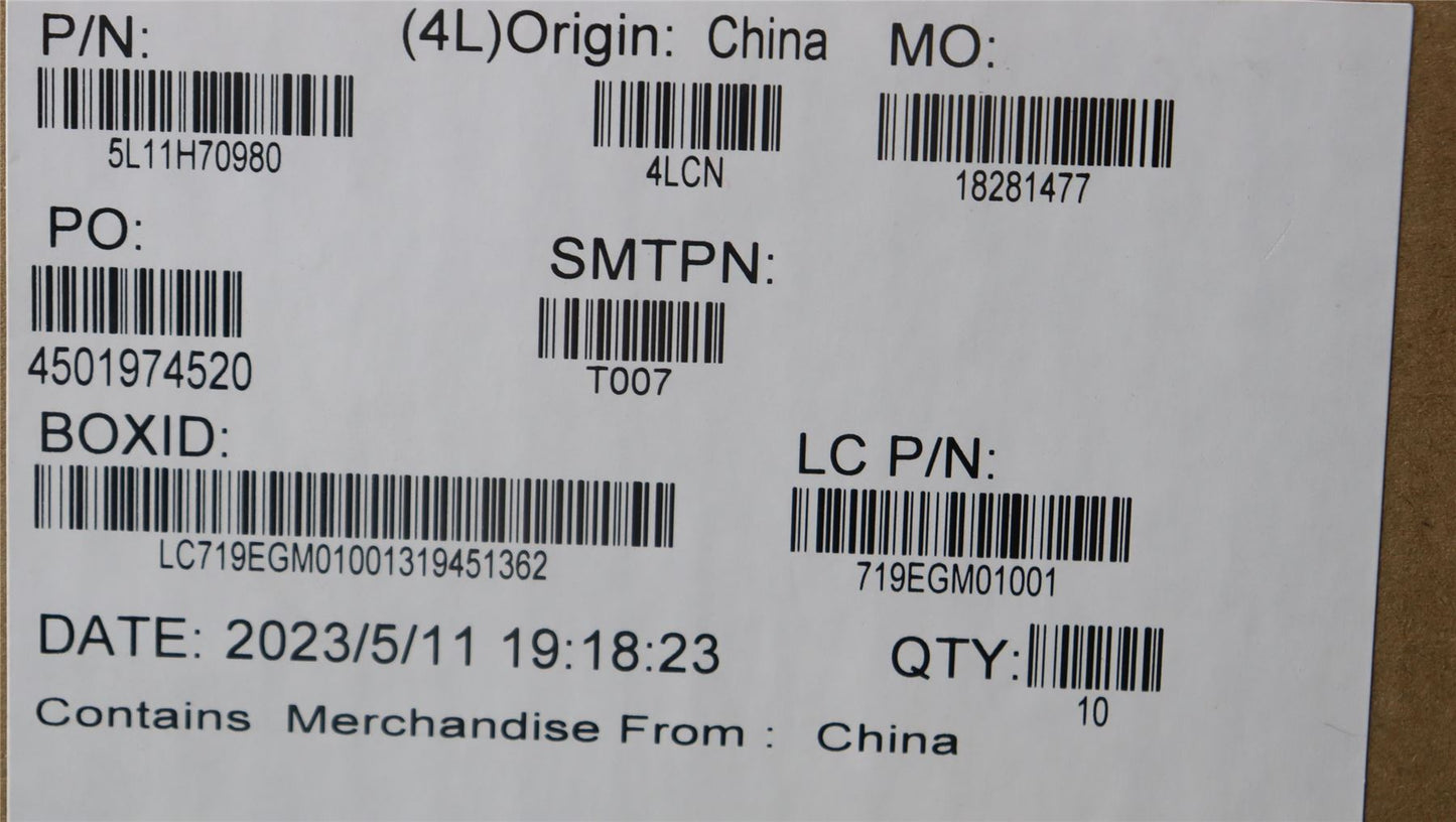 Lenovo LABEL FRU LABEL KITS WEI 1.0 INTEL 5L11H70980