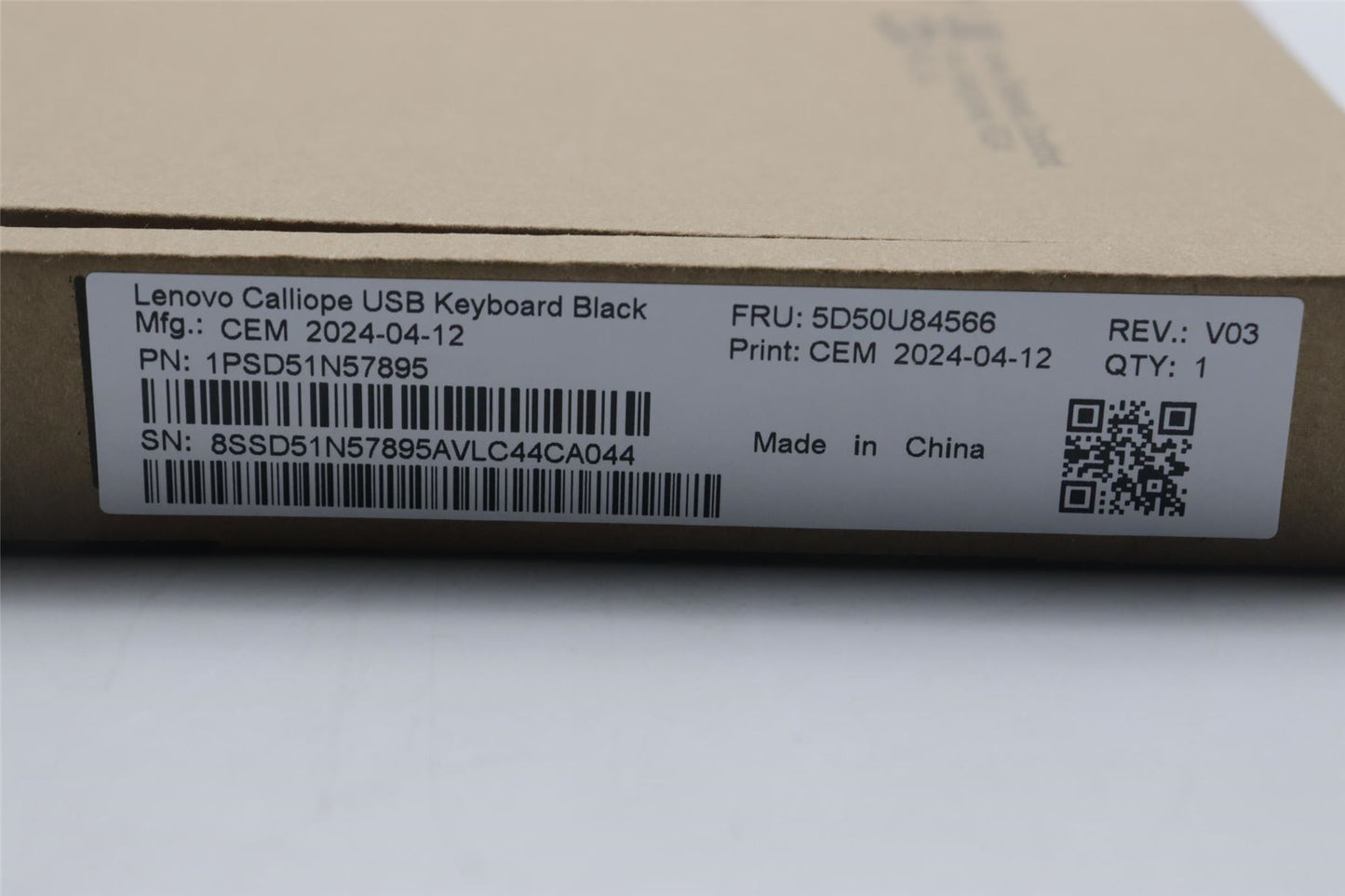 Lenovo DT_KYB Calliope USB G2.5 BK_US 5D50U84566