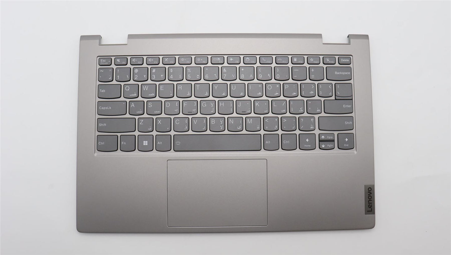 Lenovo Yoga 14s G3 IRU Palmrest Cover Touchpad Keyboard Arabic Grey 5CB1L43731