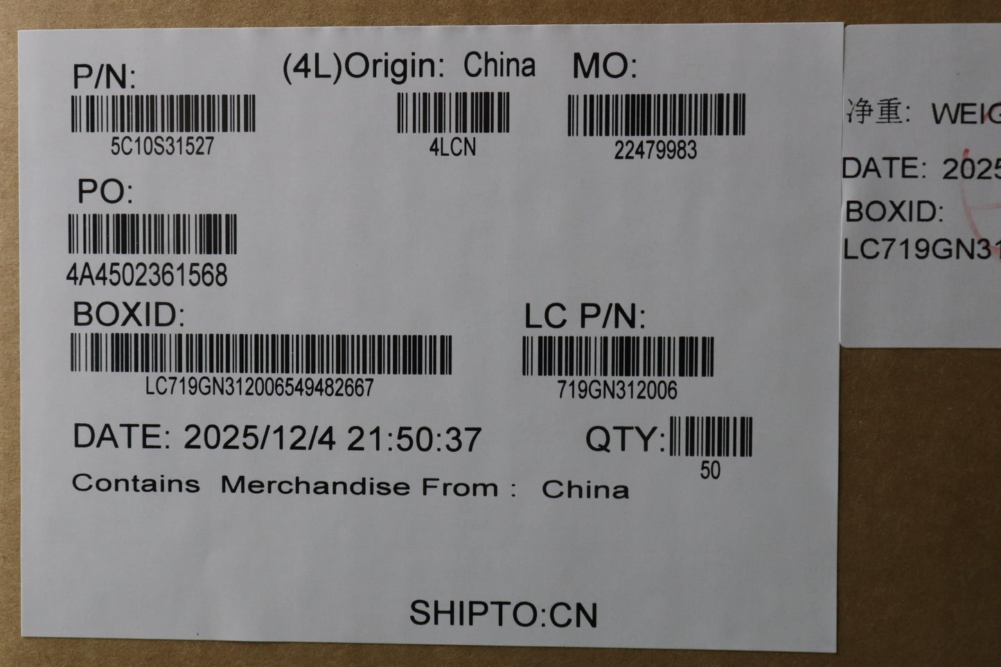 Lenovo L 83MW FP MGE FFC Cable 5C10S31527