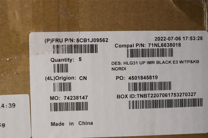 Lenovo IdeaPad 3 16IAH7 Palmrest Cover Touchpad Keyboard Nordic Black 5CB1J09562