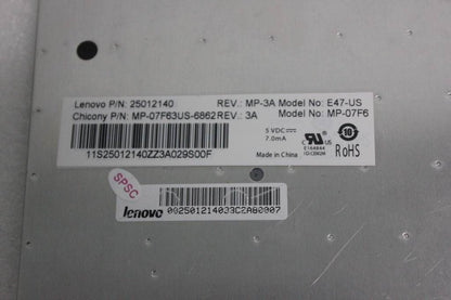 Lenovo CCY A4W7 84KEY BL KB US English Keyboard 25012140
