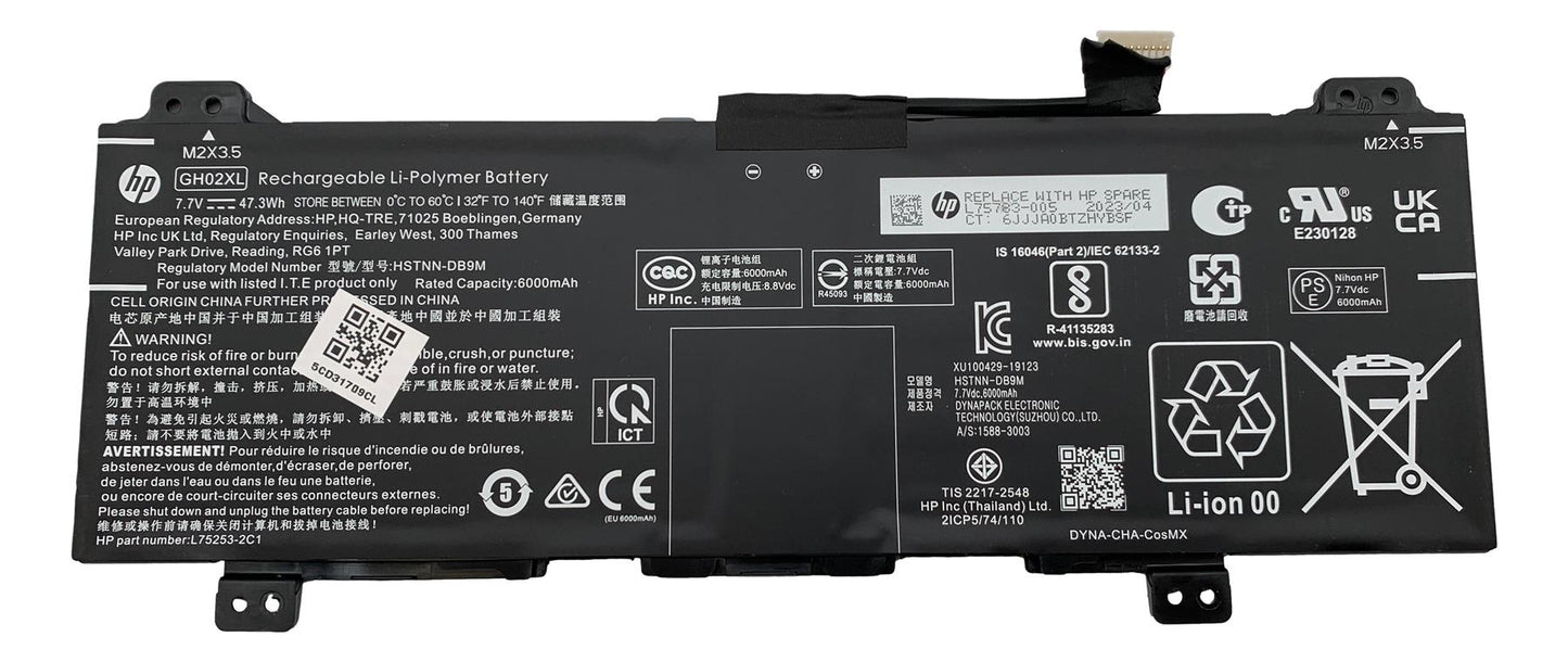 Genuine HP Chromebook 14A-NA 14B-CB Battery Power Supply 47Wh L75783-005