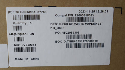 Lenovo Legion S7 16APH8 Keyboard Palmrest Top Cover Ukrainian White 5CB1L87763