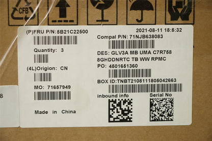 Lenovo MBC21A2 NOKR758UMA8G_H WW RPMC 5B21C22500