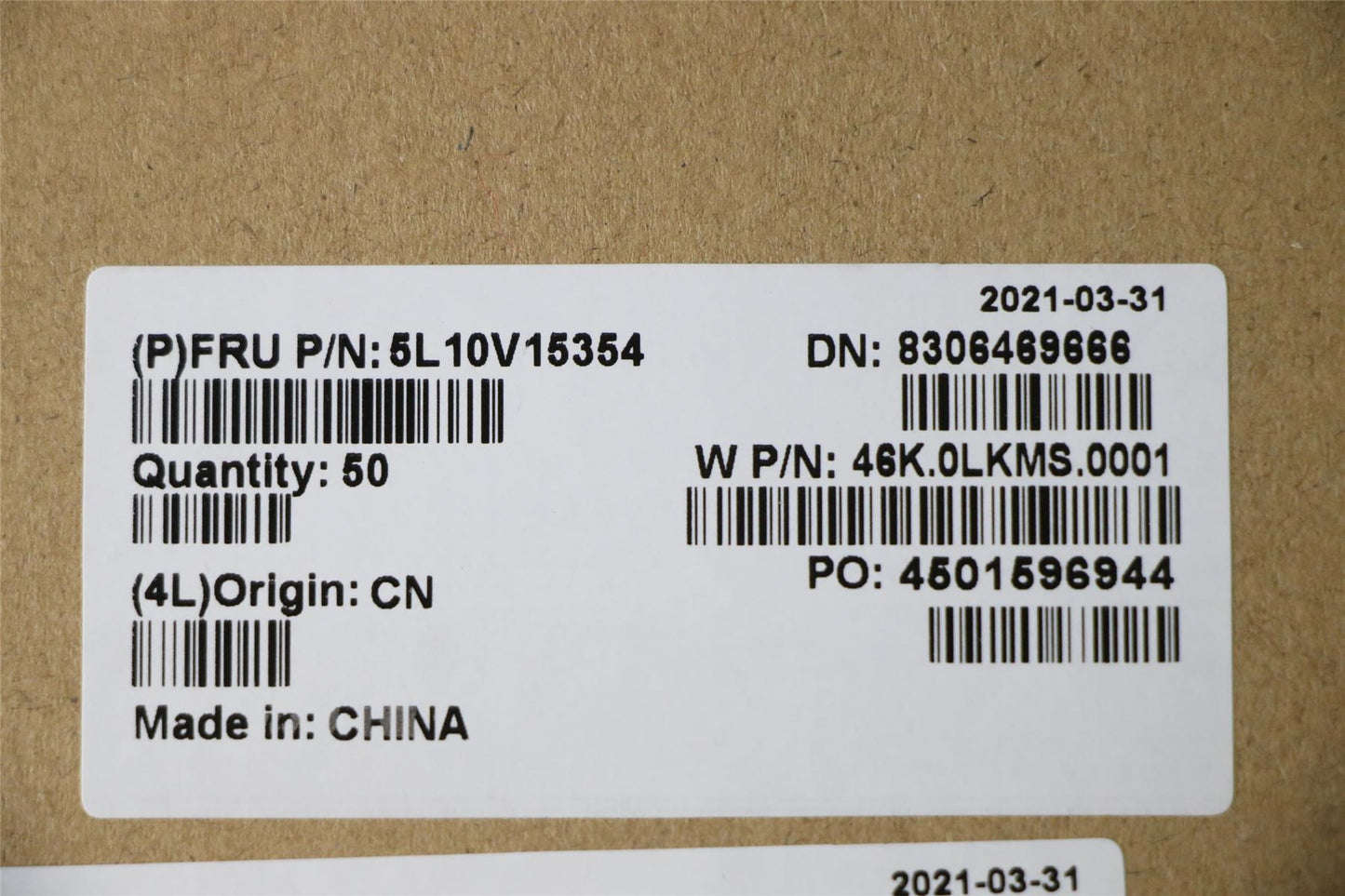 Lenovo LABEL FRU LABEL GEO KIT , Hera 5L10V15354