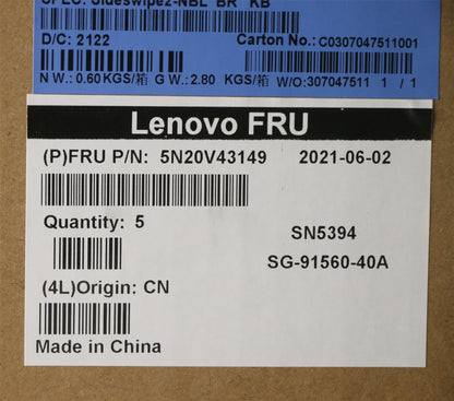 Lenovo ThinkPad X13 L13 Gen 2 s Keyboard Portuguese Black 5N20V43005
