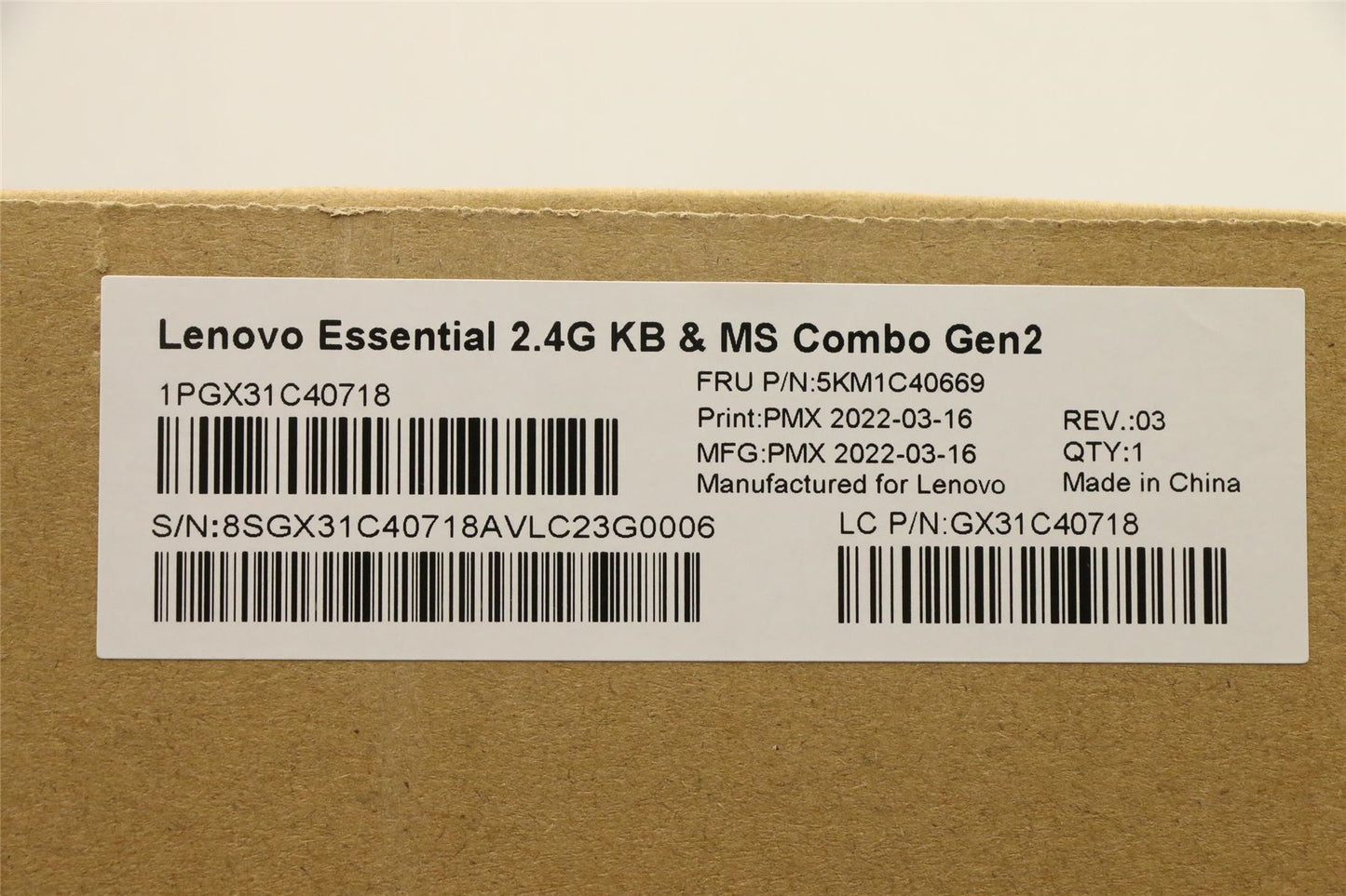 Lenovo Primax R71_G2 2.4G WTG RU_CY 5KM1C40669