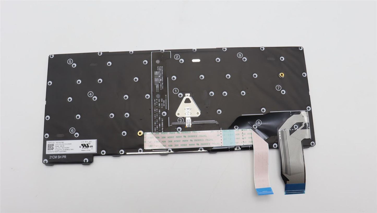 Lenovo ThinkPad X13 Gen 2 Keyboard Bulgarian Grey Backlit 5N21A22001