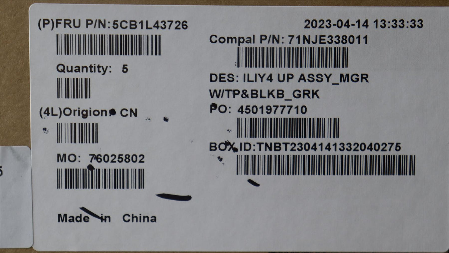 Lenovo COVER UpperCaseASM_GRE C21JG MG BL 5CB1L43726