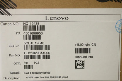 Lenovo Duet 5 13Q7C6 Dock Keyboard Palmrest Touchpad US Blue 5CB1E19840