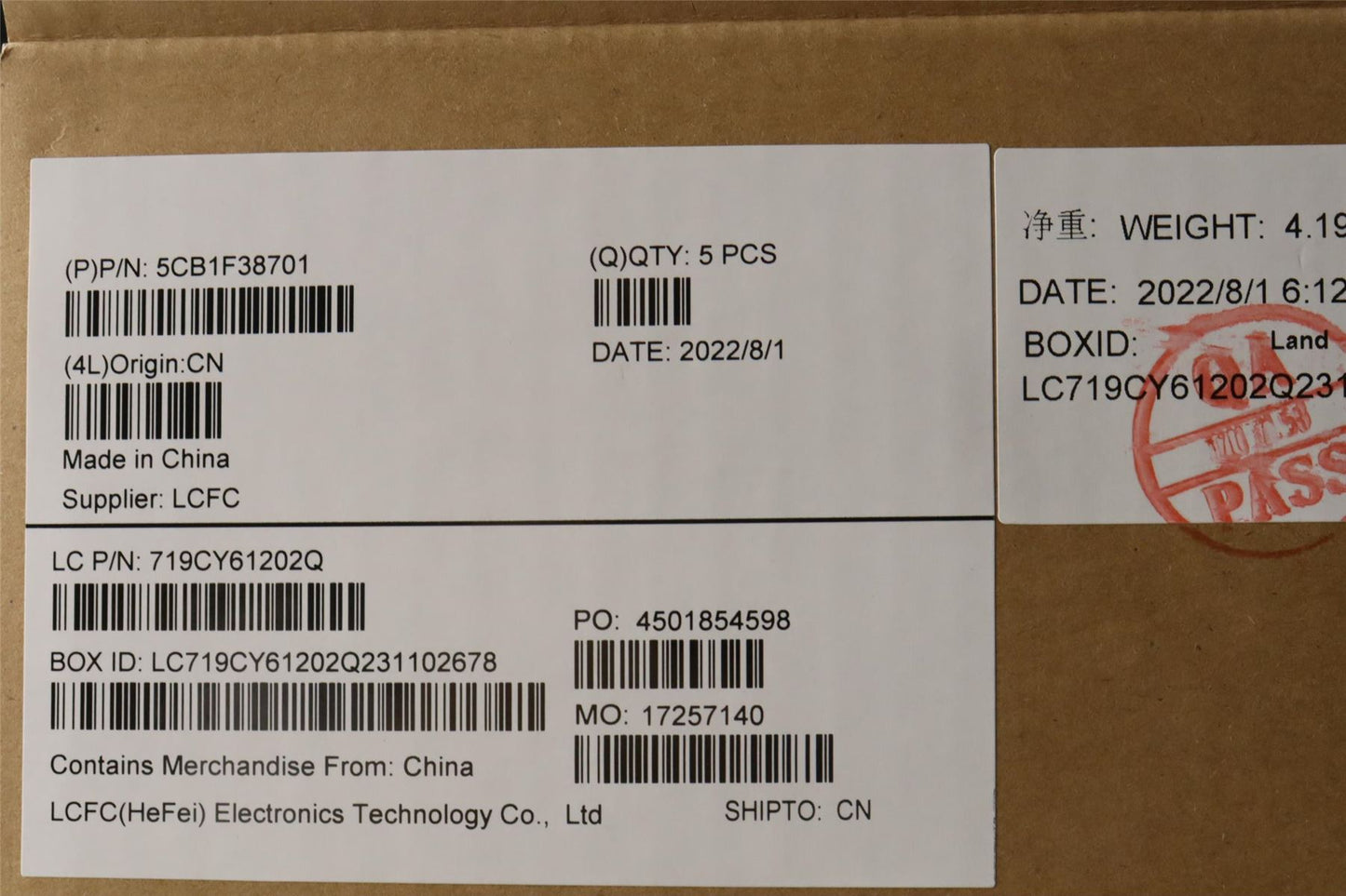 Lenovo Upper Case ASM_FRA L82RB CLGY RGB 5CB1F38701