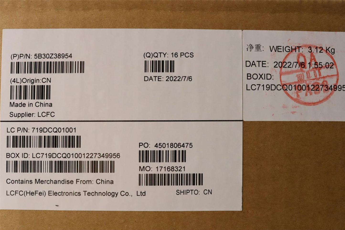Lenovo FRU BEZEL JP6A0_B_COVER_SUB_ASSY 5B30Z38954