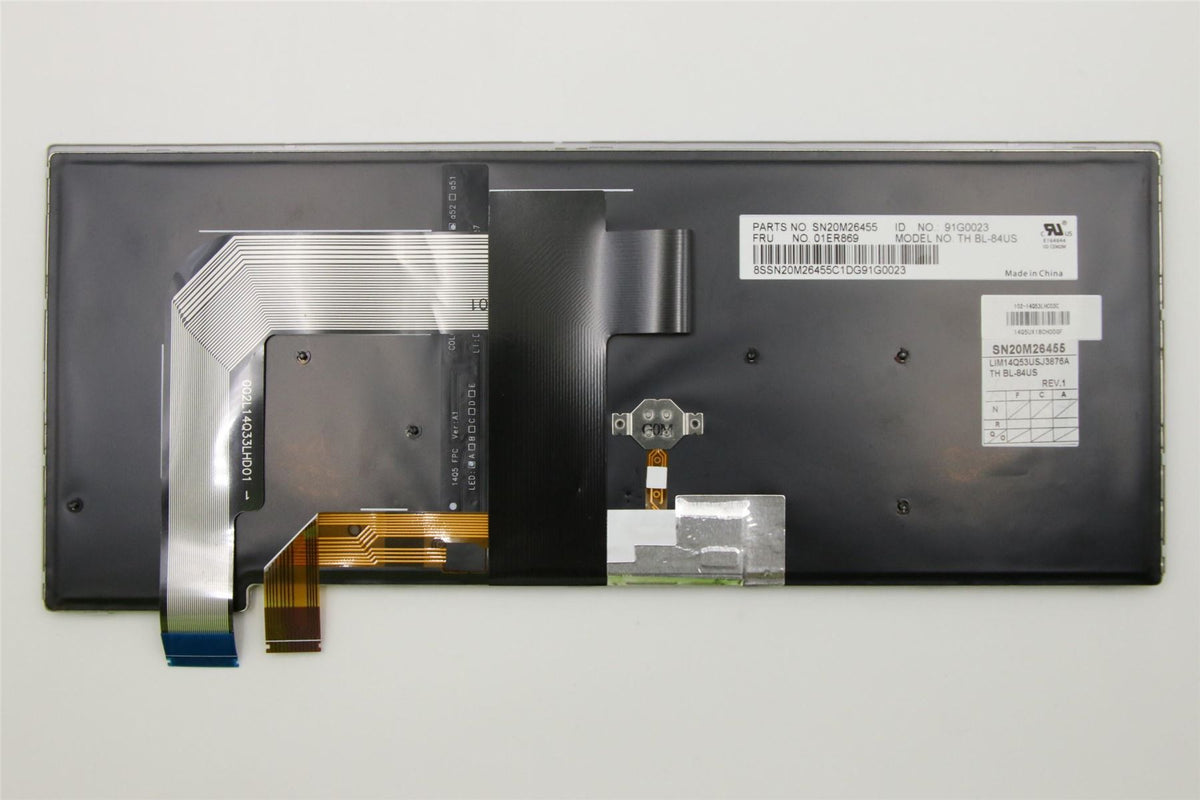 Genuine Lenovo ThinkPad T470s Keyboard US Silver Backlit 01ER869