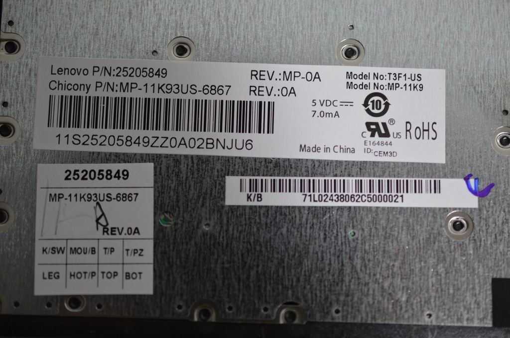Lenovo CCYT3F1US84KeyBlkKSlvFKBD(win8) Keyboard 25205849