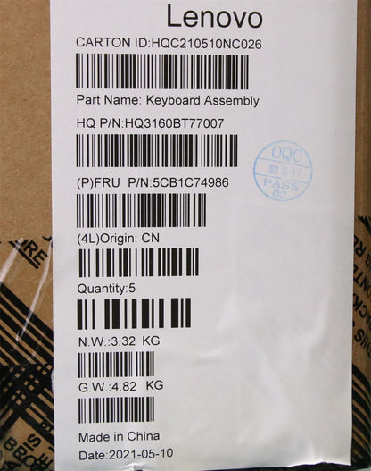 Lenovo IdeaPad 5 16ACH6 Palmrest Touchpad Cover Keyboard Portuguese 5CB1C74986