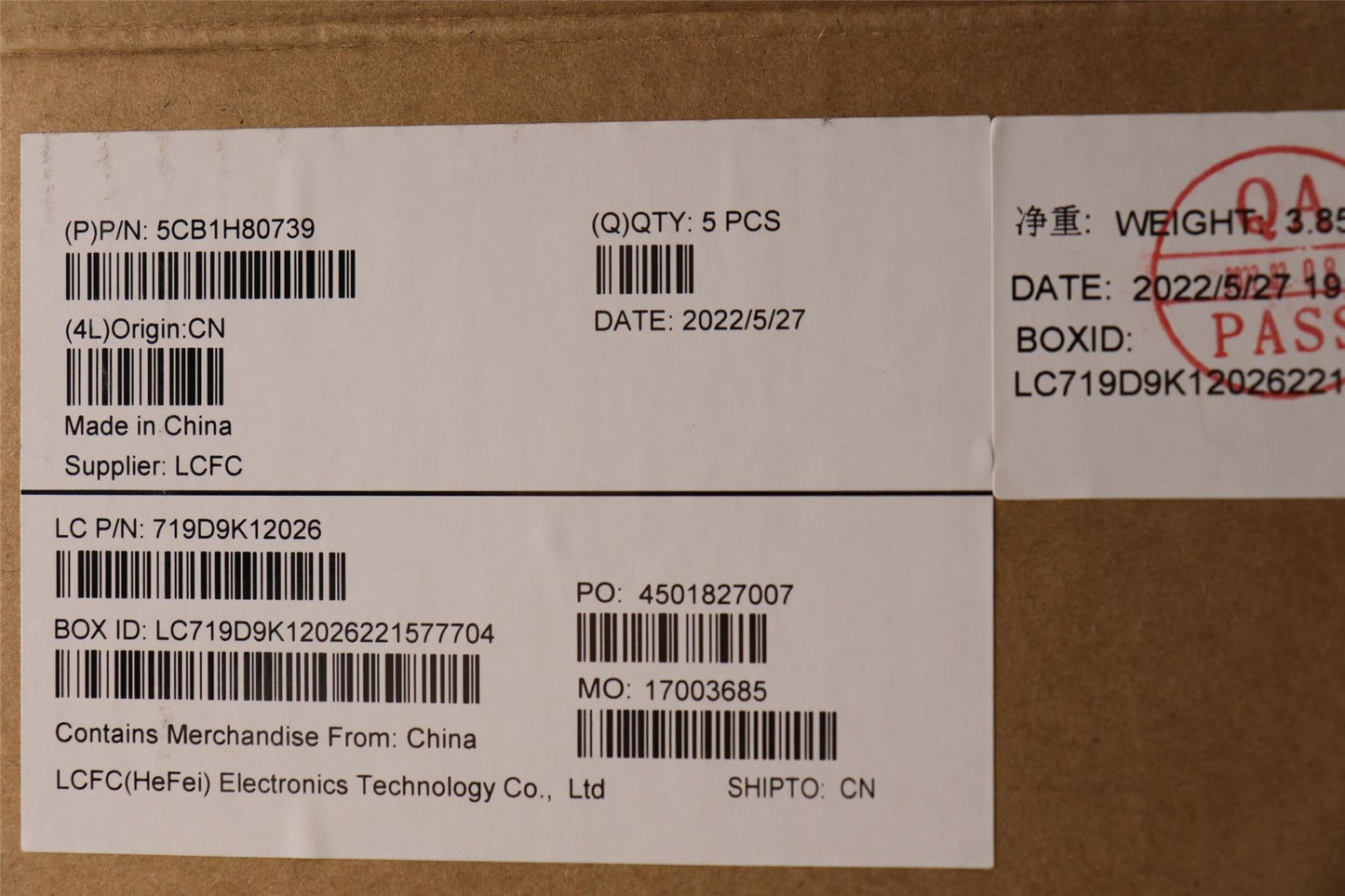 Lenovo Upper Case ASM_FRA L82RL FP AG U 5CB1H80739