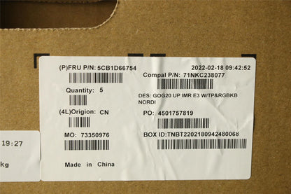 Lenovo IdeaPad 3 15ACH6 Palmrest Cover Touchpad Keyboard Nordic Black 5CB1D66754