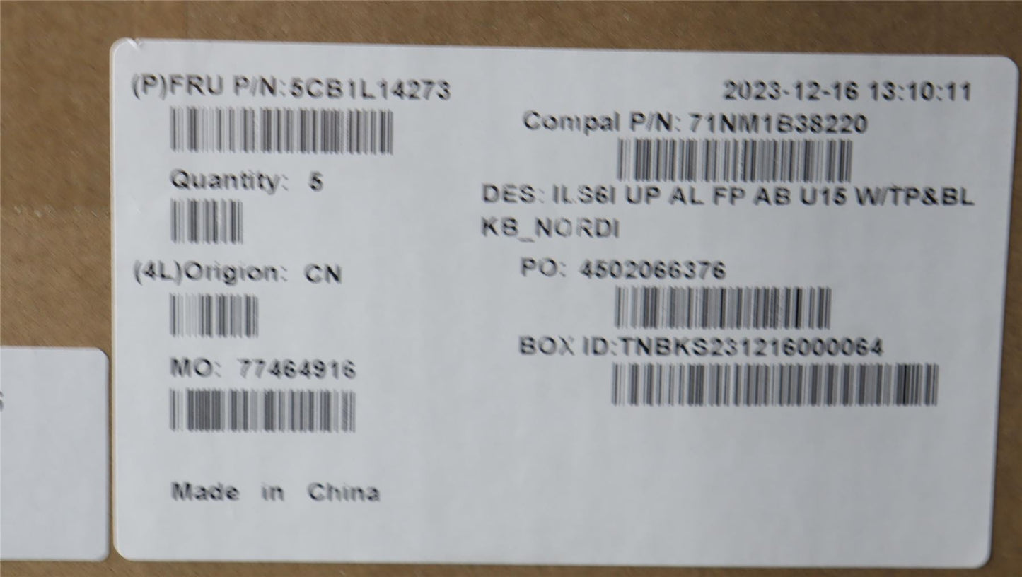 Lenovo UpCase_NORDIC C82XF FP AB BL AL 5CB1L14273