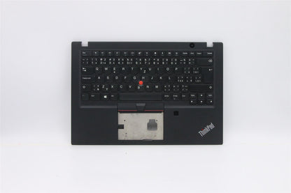 Lenovo ThinkPad T490s Keyboard Palmrest Top Cover Czech Black 02HM422