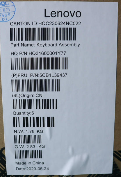 Lenovo Upper Case ASM_JPN H 82Y7 STGYPS 5CB1L39437
