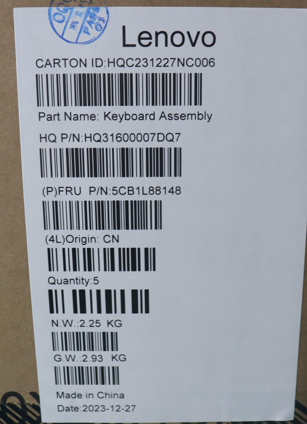 Lenovo Yoga 6 14IRH8 Palmrest Cover Touchpad Keyboard Arabic 5CB1L88148