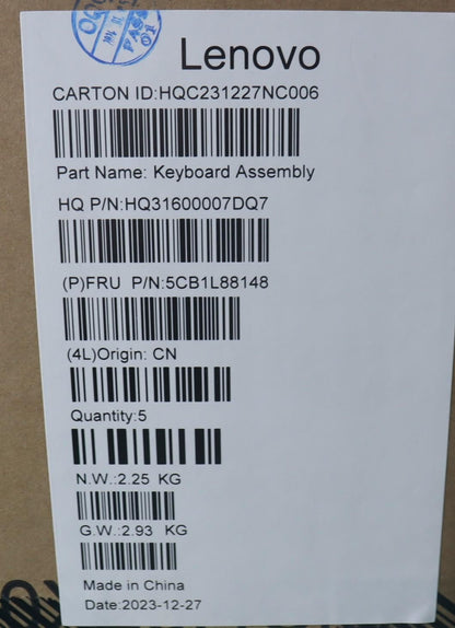 Lenovo Yoga 6 14IRH8 Palmrest Cover Touchpad Keyboard Arabic 5CB1L88148