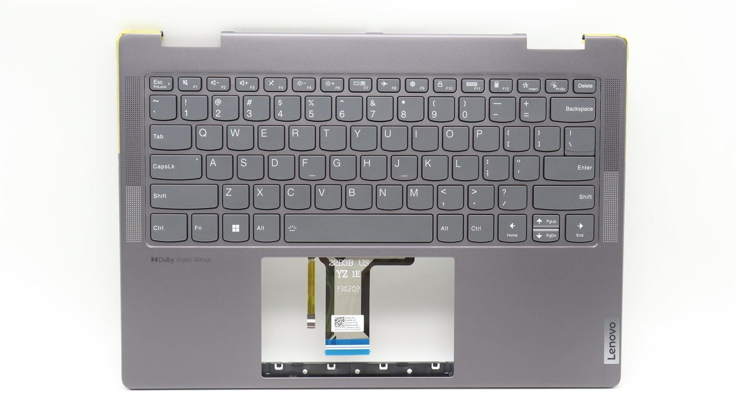 Lenovo Yoga 7 14IRL8 Keyboard Palmrest Top Cover US Storm Grey 5CB1L40839