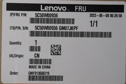 Lenovo Tiny6 BTB DP Cert card 5C50W00936