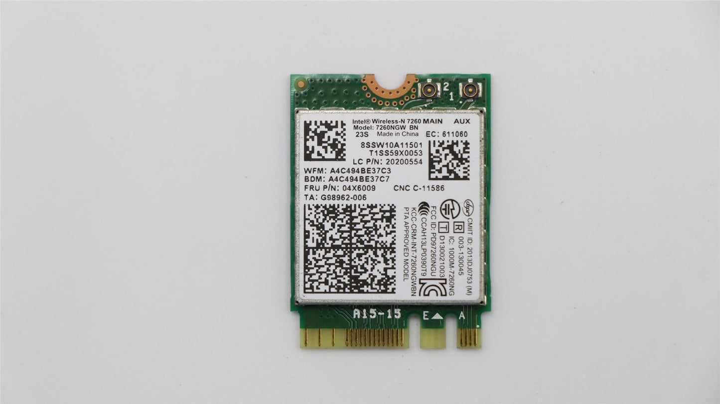 Lenovo 20200554 ACCKIT Intel 7260BN 2x2BN+BT PCIE NGFF W