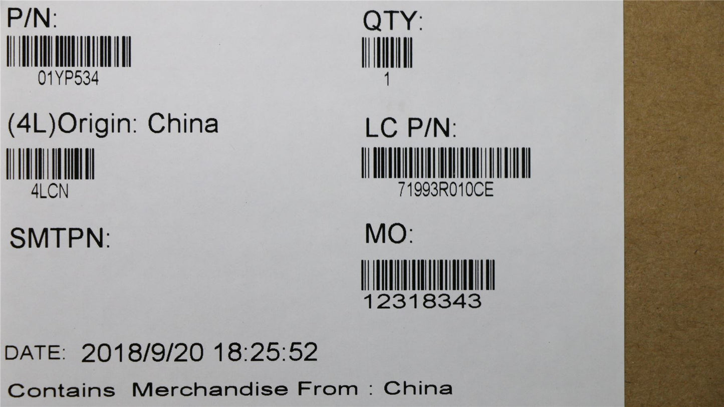 Lenovo NB_KYB FRU COMO FL,SRX,KBBL,BK,IL 01YP534