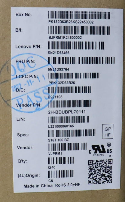 Lenovo NB_KYB CS22 NM TOP,BK-BL,PMX,BRL Brazilian Portuguese Keyboard 5N21D93764