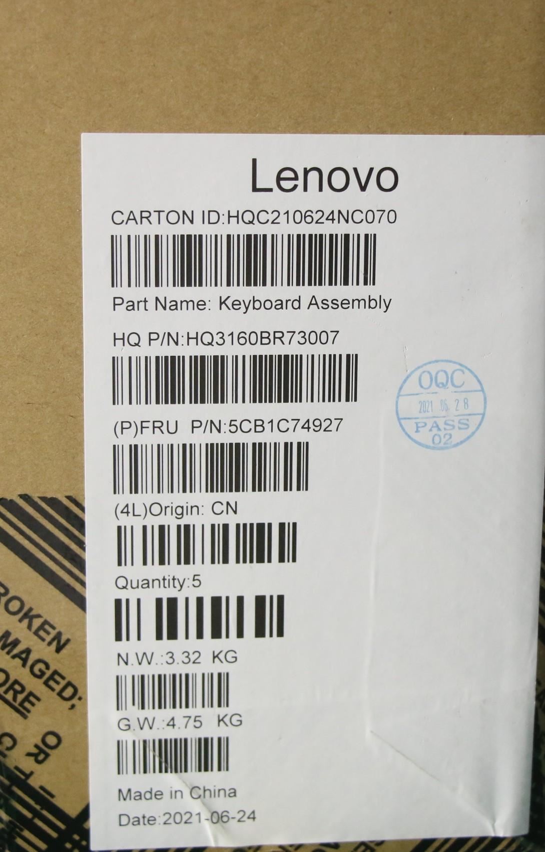 Lenovo Upper Case ASM_TC H82L5 CLODIS 5CB1C74927