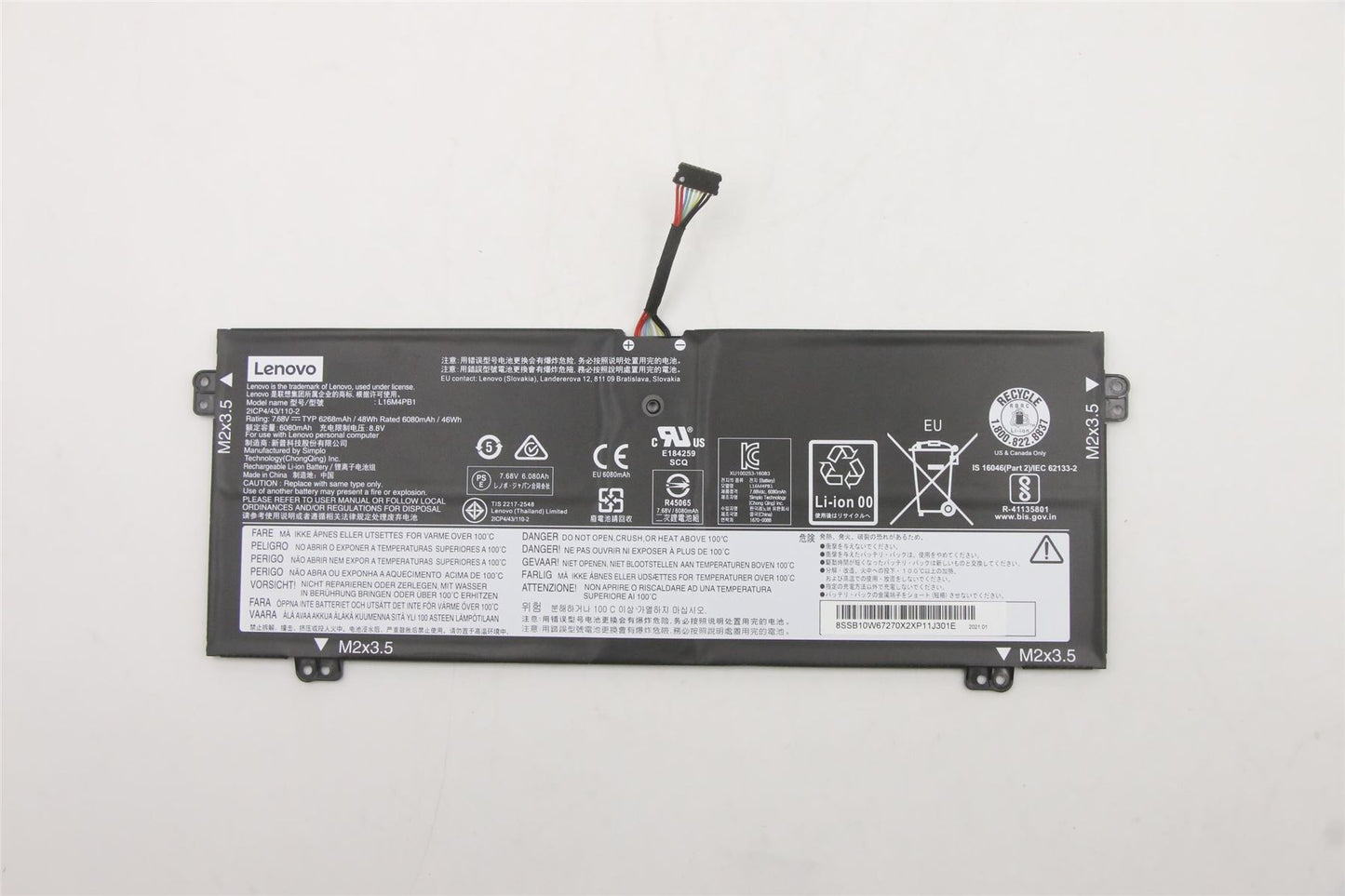 Lenovo Yoga 730-13IWL 730-13IKB Battery 7.68V 48Wh 5B10Q38237