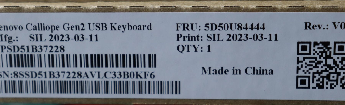 Lenovo USB Calliope KB BK NLE 5D50U84444