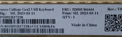 Lenovo USB Calliope KB BK NLE 5D50U84444