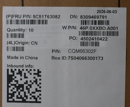 Lenovo CARDPOP Cook-3 PTL I/O Intel Board 5C51T63082