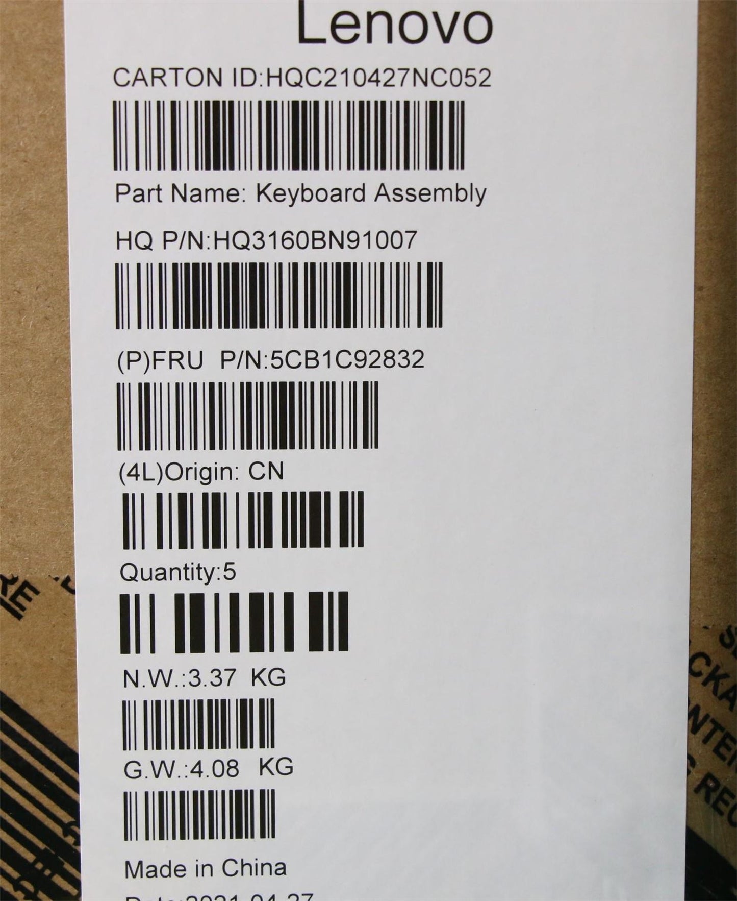 Lenovo IdeaPad 3 14M836 Palmrest Cover Touchpad Keyboard Blue 5CB1C92832