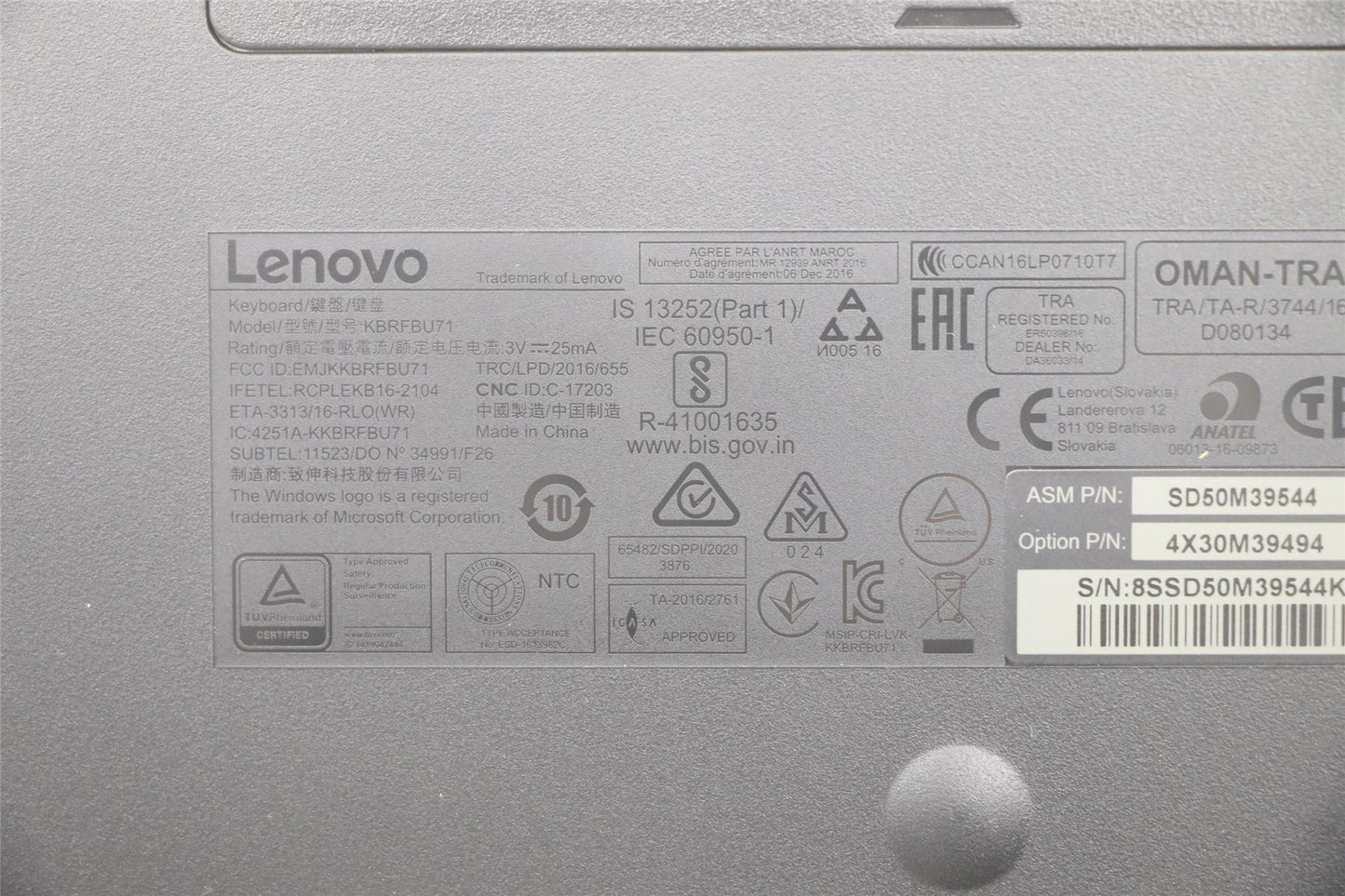 Lenovo KB MICE_BO FRU KBD Turkish 440 03X7363