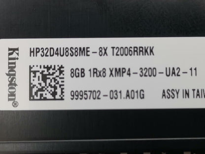 HP UDIMM 8GB DDR4-3200 CL18 Hyper L75922-H71, L75922-H72, L76828-190, L89726-800, L89727-001, M22291-001