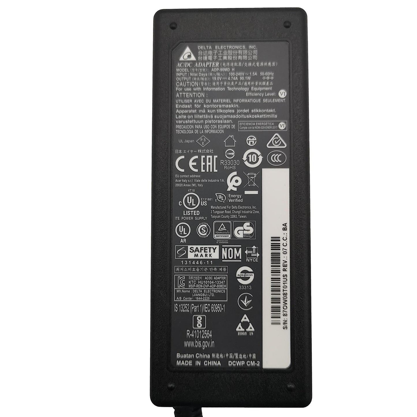 Acer Z271T Z271 T272HUL AC Power Adapter Charger Supply 25.T6ZM2.001