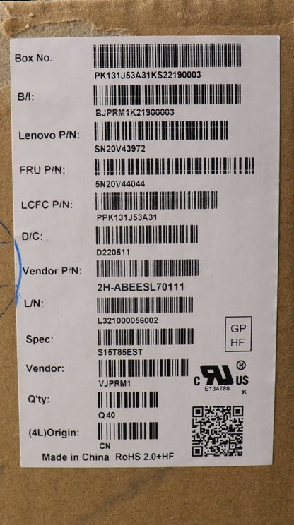 Lenovo ThinkPad T14 1 T14 2 Keyboard Estonian Black 5N20V44044
