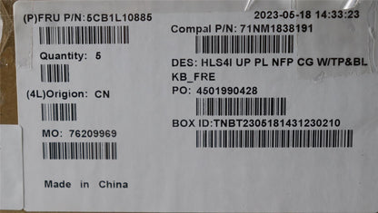 Lenovo UpperCase_FRA C82XD NFP CG BL PL 5CB1L10885
