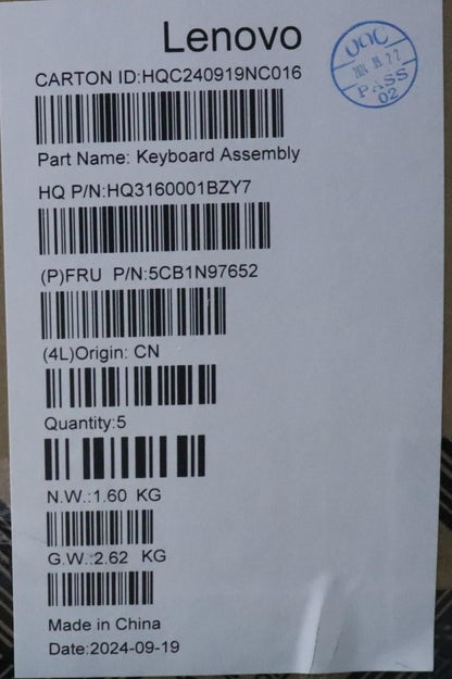 Lenovo UpperCaseASM SLV H83DJ NFP SG 5CB1N97652