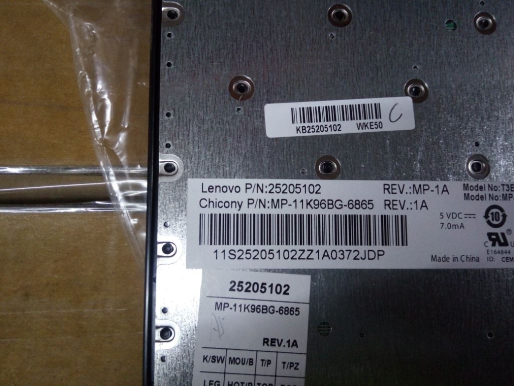 Lenovo CCYT3E1Bul85keyBLKKeyBlackF KBD Keyboard 25205102