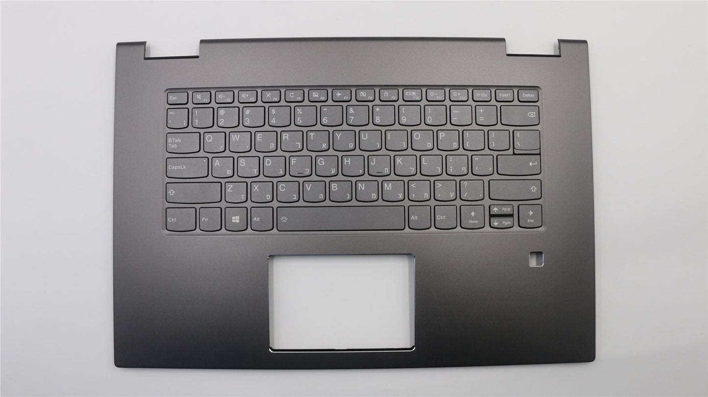 Lenovo Yoga 730-15IKB Keyboard Palmrest Top Cover Hebrew Grey Backlit 5CB0Q96429